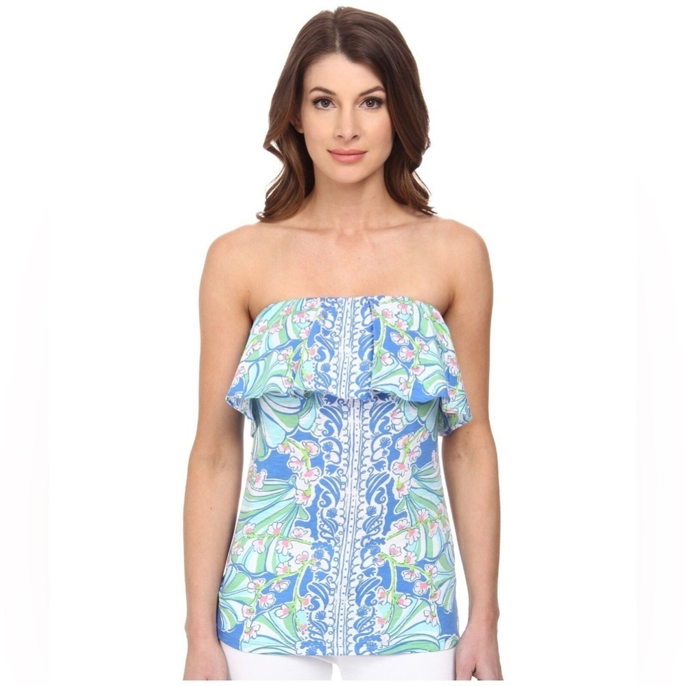 Lilly Pulitzer Wiley Ruffle Tube Top Size XS
